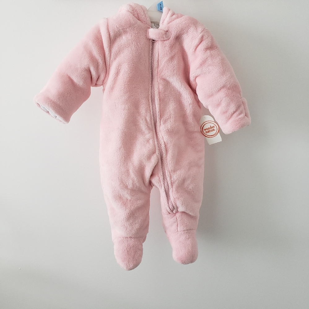Fleece Pink Teddy Snowsuit Jacket